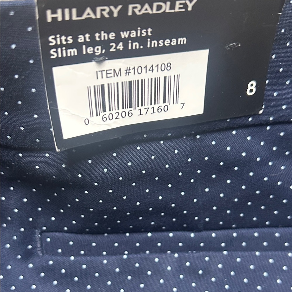 Hilary Radley Navy And White Dotted Capri Pants - Picture 9 of 11